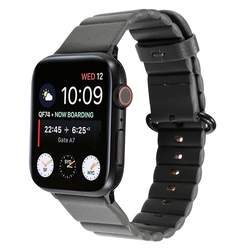 Apple watch best sale black leather link