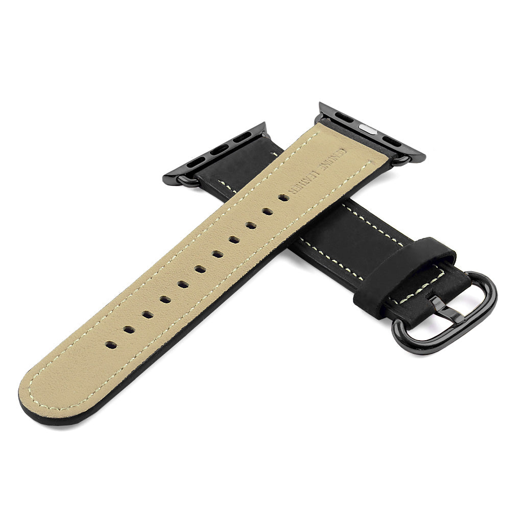 DASSARI Distressed Leather Strap for Apple Watch w/ Matte Buckle