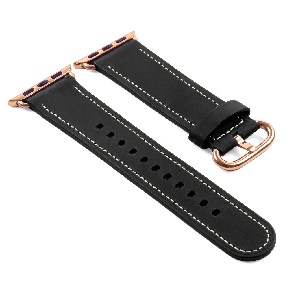 DASSARI Distressed Leather Strap for Apple Watch w/ Matte Buckle