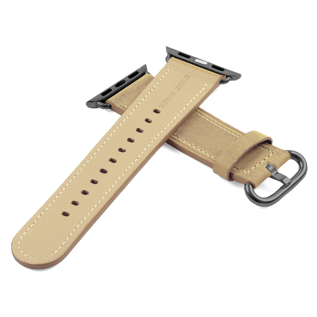 DASSARI Distressed Leather Strap for Apple Watch w/ Matte Buckle