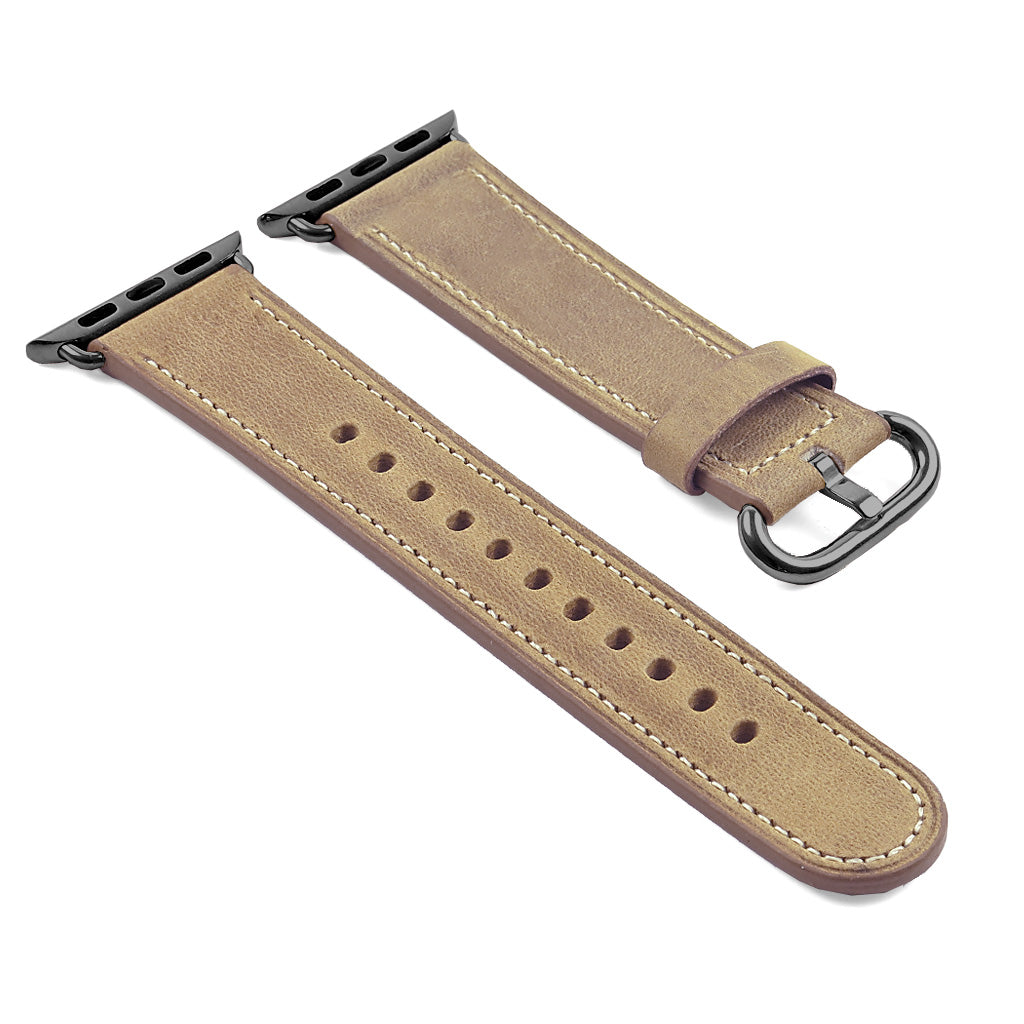 DASSARI Distressed Leather Strap for Apple Watch w/ Matte Buckle