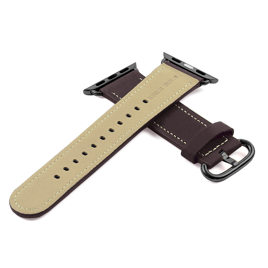 DASSARI Distressed Leather Strap for Apple Watch w/ Matte Buckle