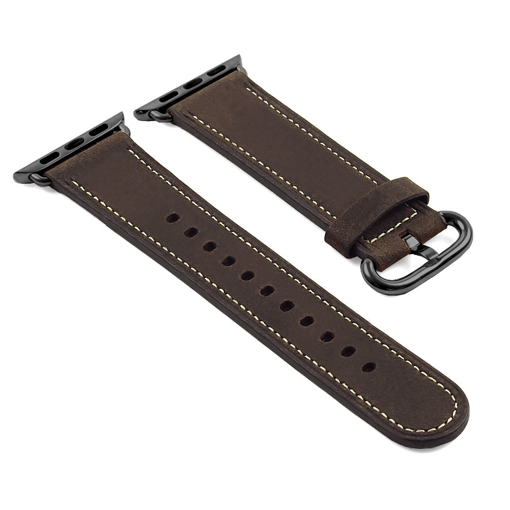 DASSARI Distressed Leather Strap for Apple Watch w/ Matte Buckle