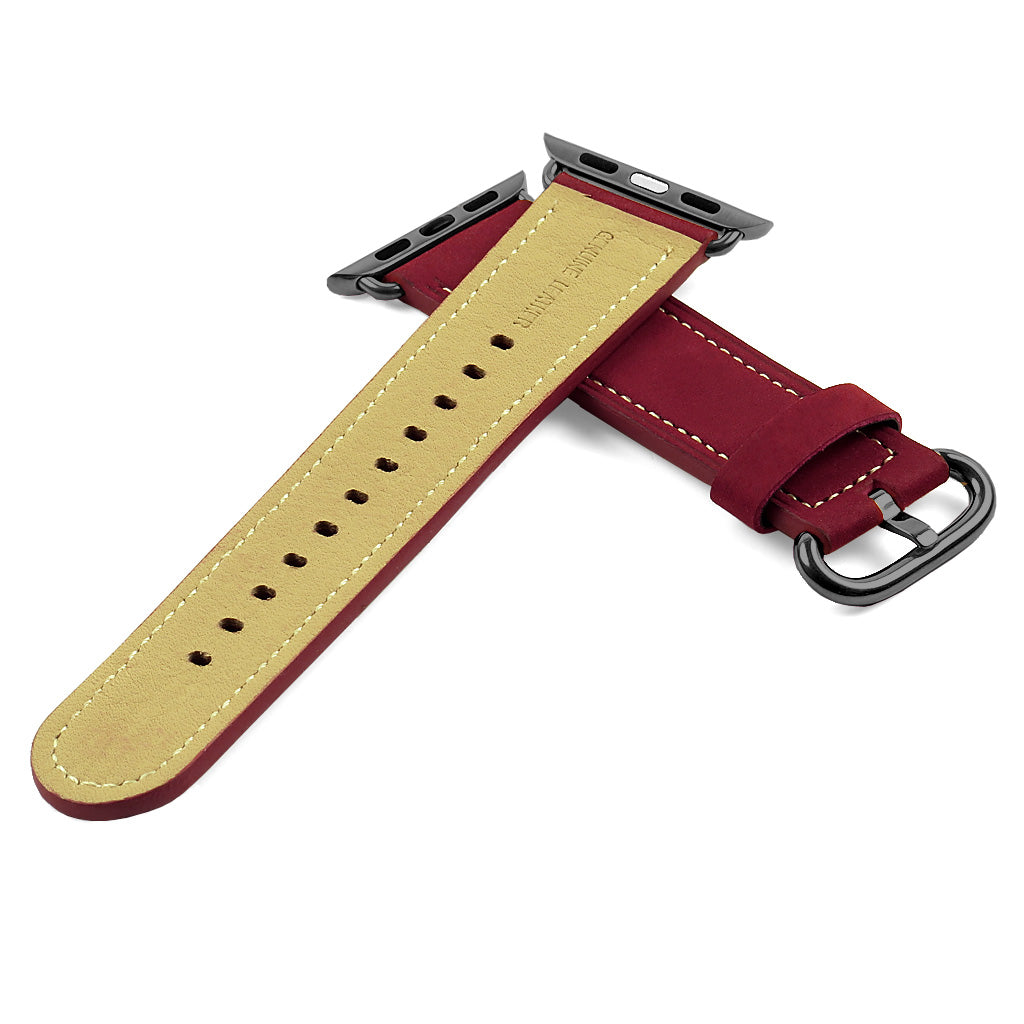 DASSARI Distressed Leather Strap for Apple Watch w/ Matte Buckle