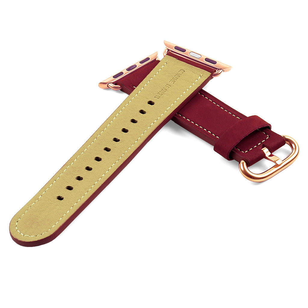 DASSARI Distressed Leather Strap for Apple Watch w/ Matte Buckle