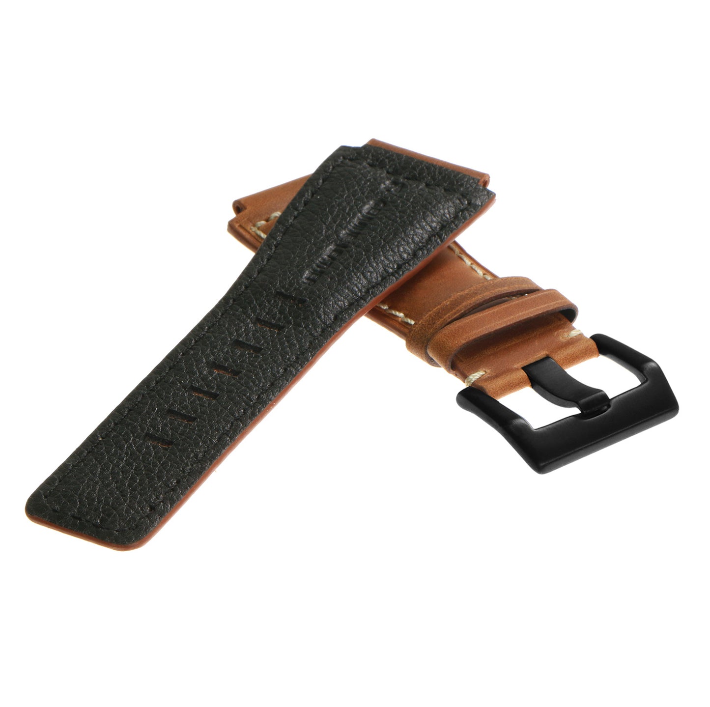 DASSARI Vintage Leather Strap for Bell & Ross with Matte Black Buckle