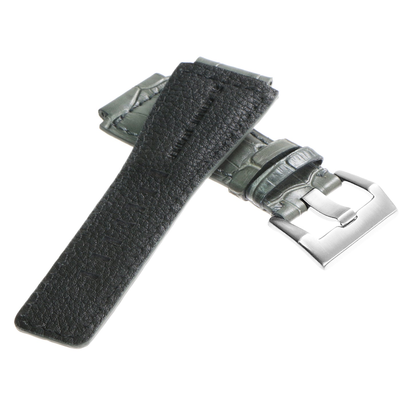 DASSARI Croc Embossed Leather Strap for Bell & Ross