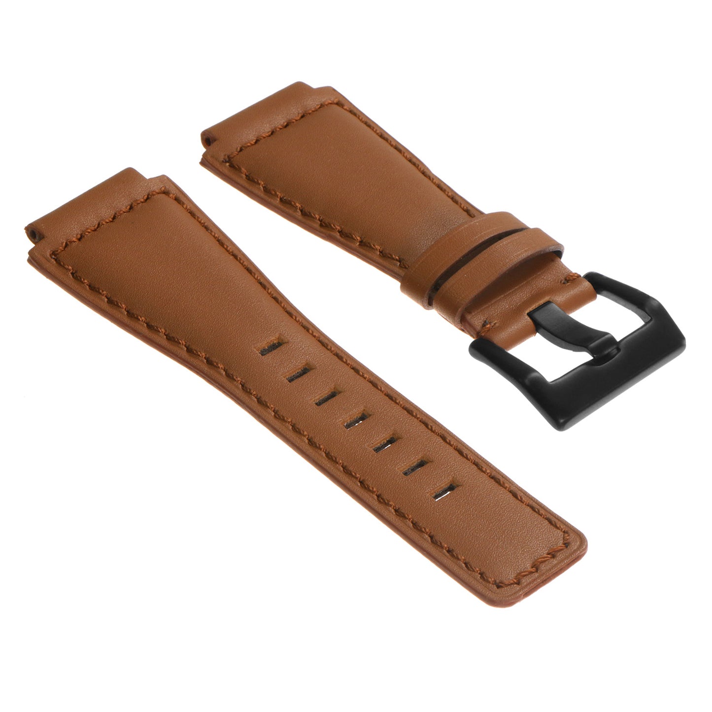 DASSARI Smooth Leather Strap for Bell & Ross with Matte Black Buckle