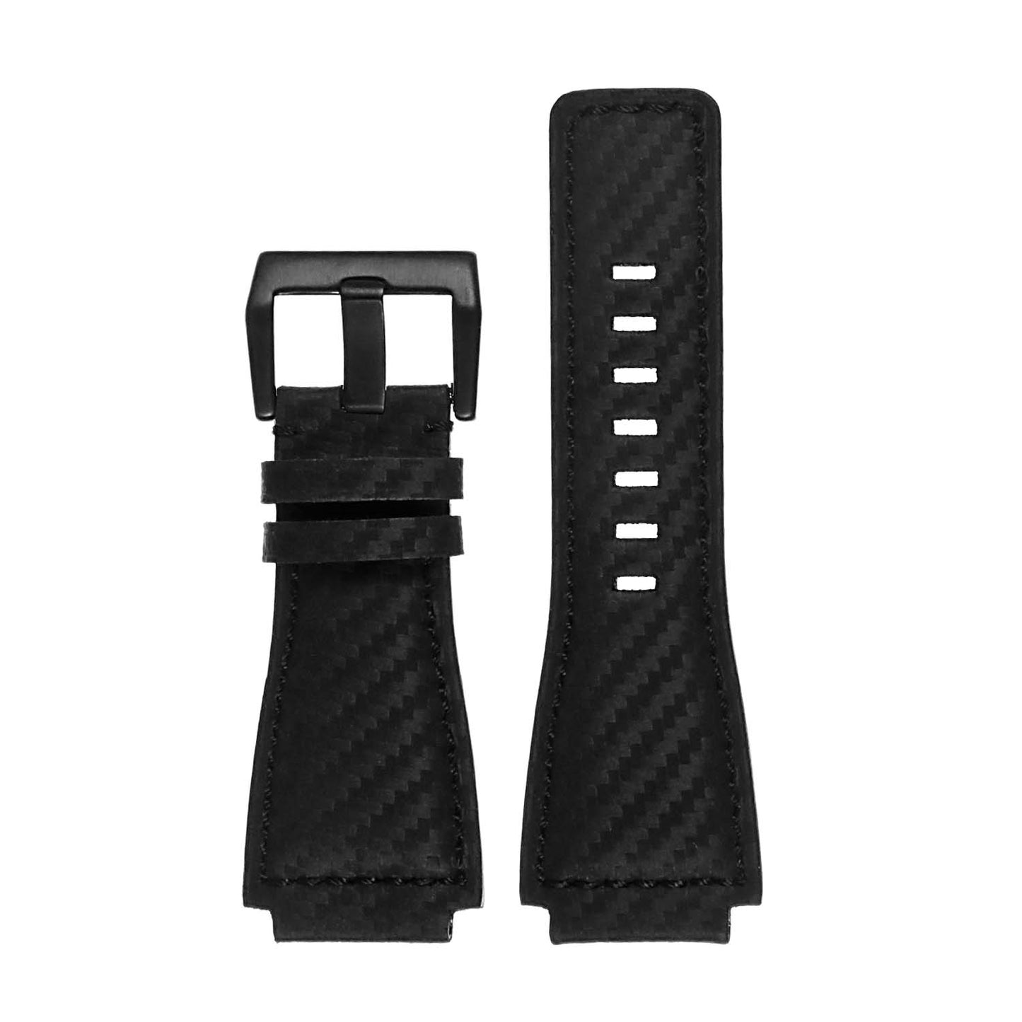 DASSARI Carbon Fiber Strap w/ Black Buckle for Bell & Ross