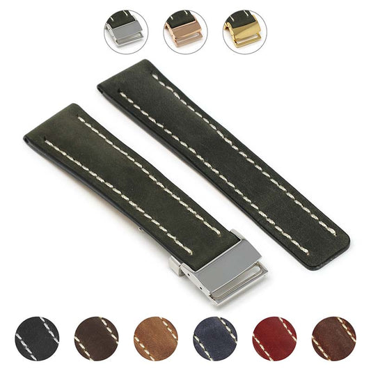 DASSARI Venture Distressed Leather Band for Breitling