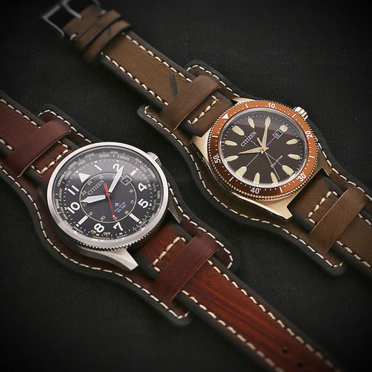 DASSARI Analogue Vintage Leather Bund Strap