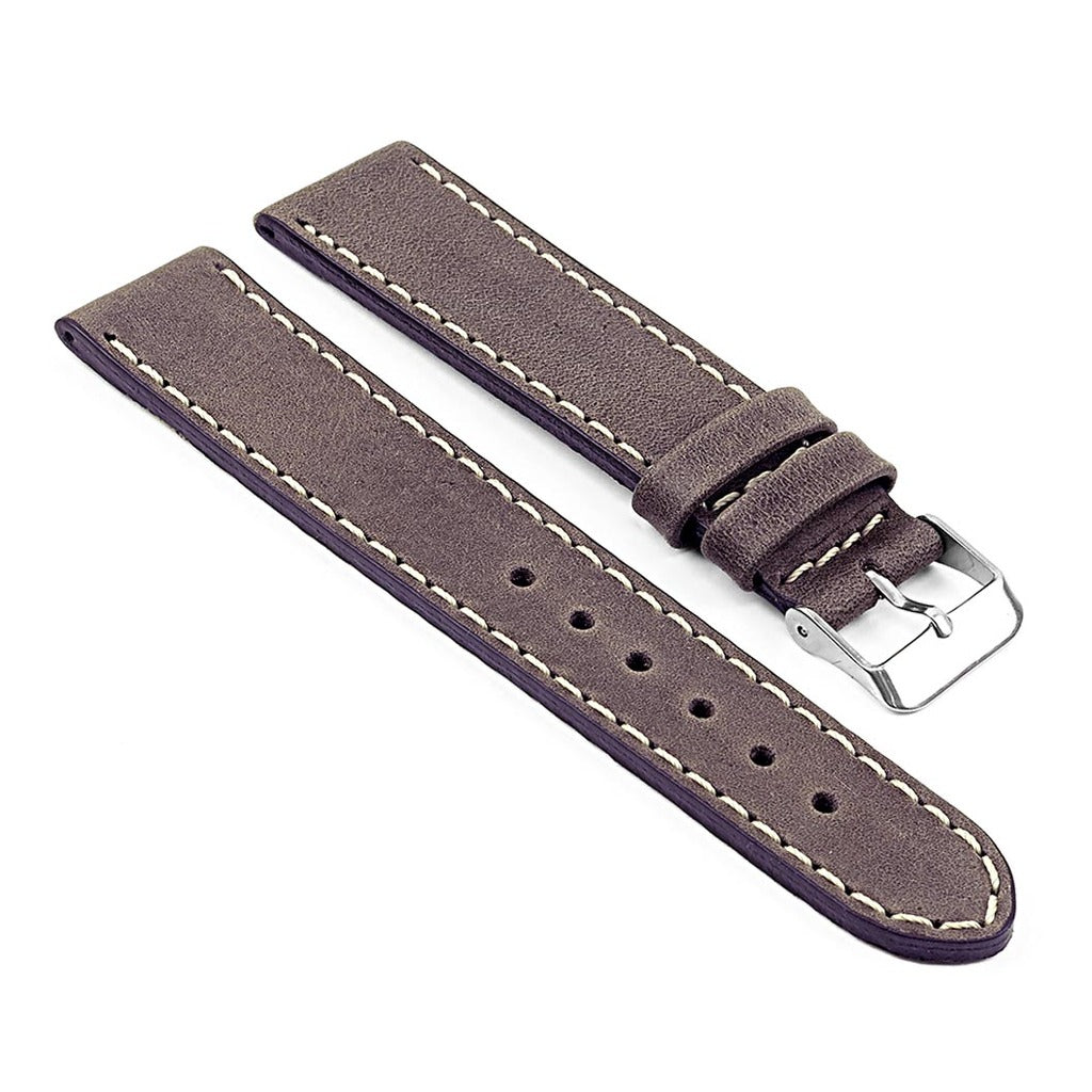 Faded Leather Strap with White Contrasting Stitching