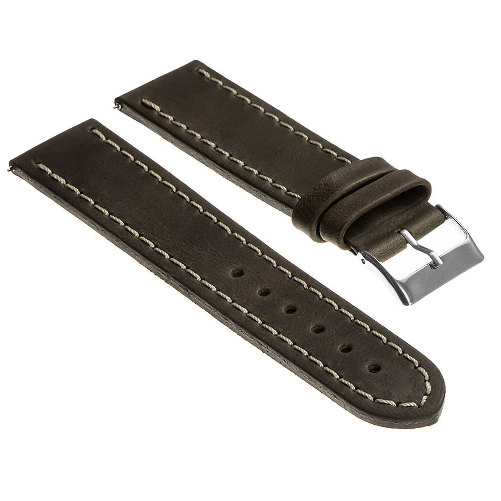 Vintage Top Grain Leather Watch Strap, Long Length