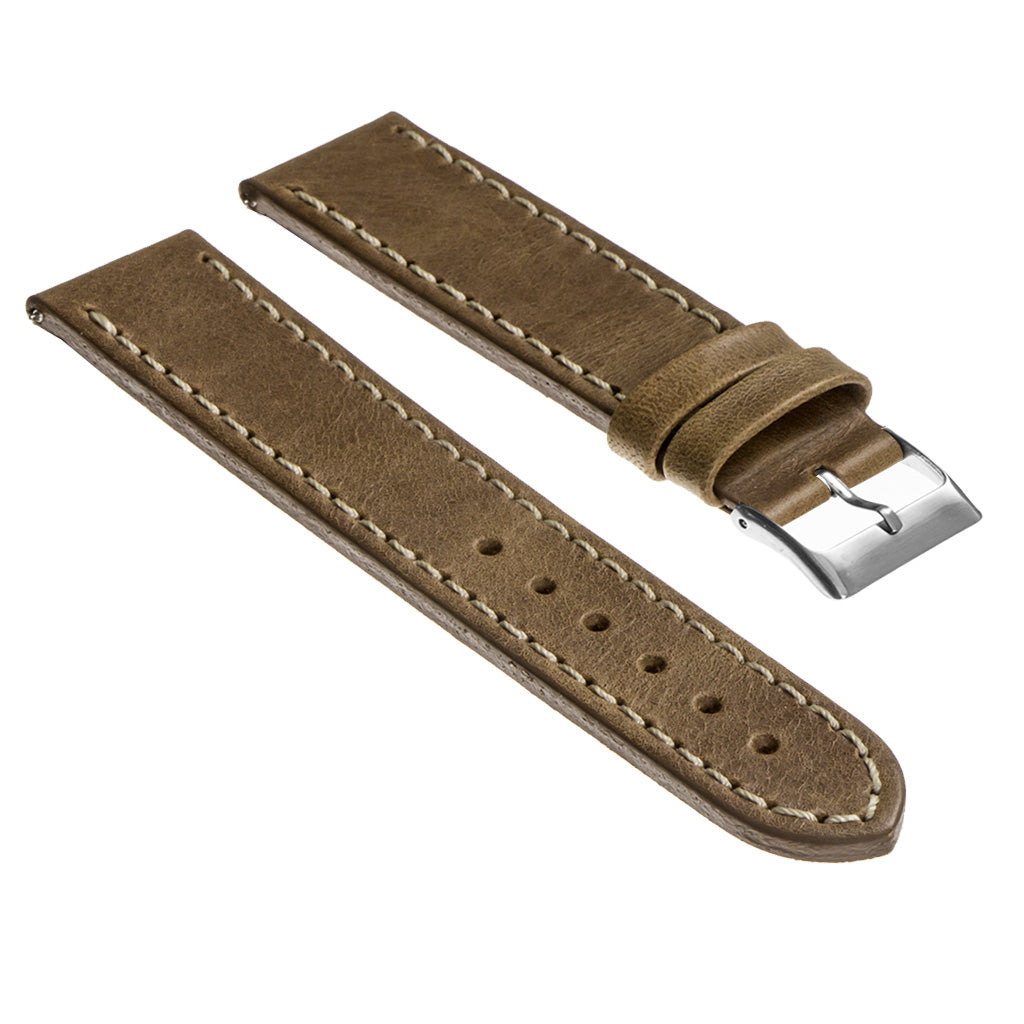 Vintage Top Grain Leather Watch Strap, Long Length