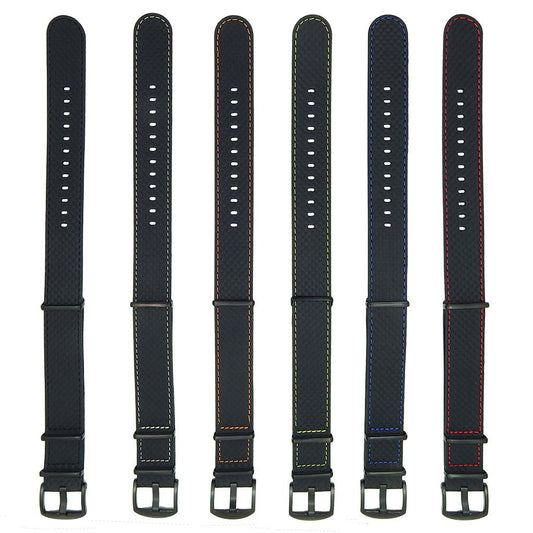DASSARI Stealth Carbon Fiber NATO Strap with Black Hardware