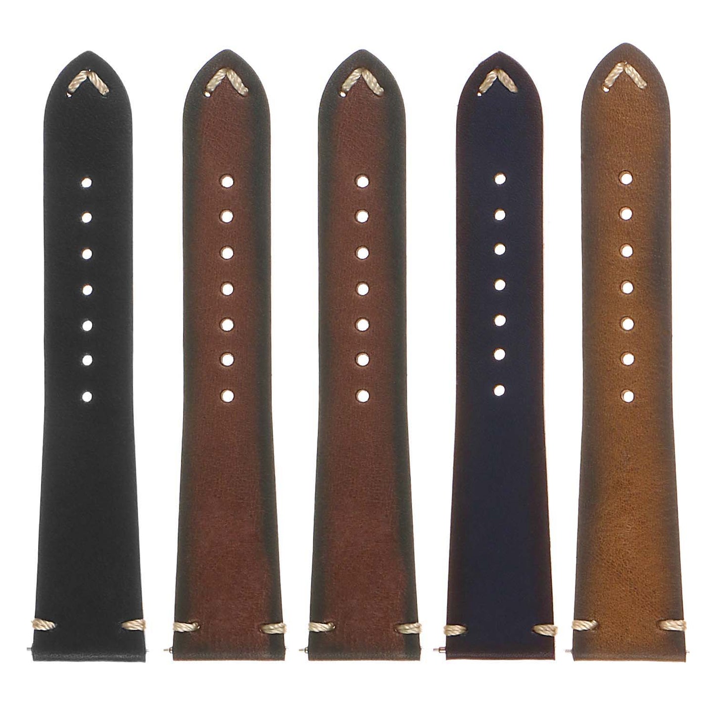 DASSARI Regal II Vintage Leather Quick Release Strap w/ Hand Sewn Stitching for Garmin Venu