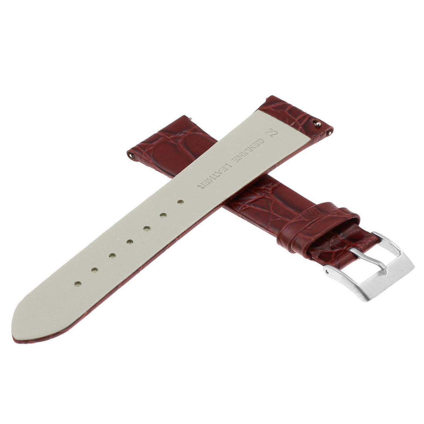 Alligator Embossed Leather Dress Watch Band By DASSARI