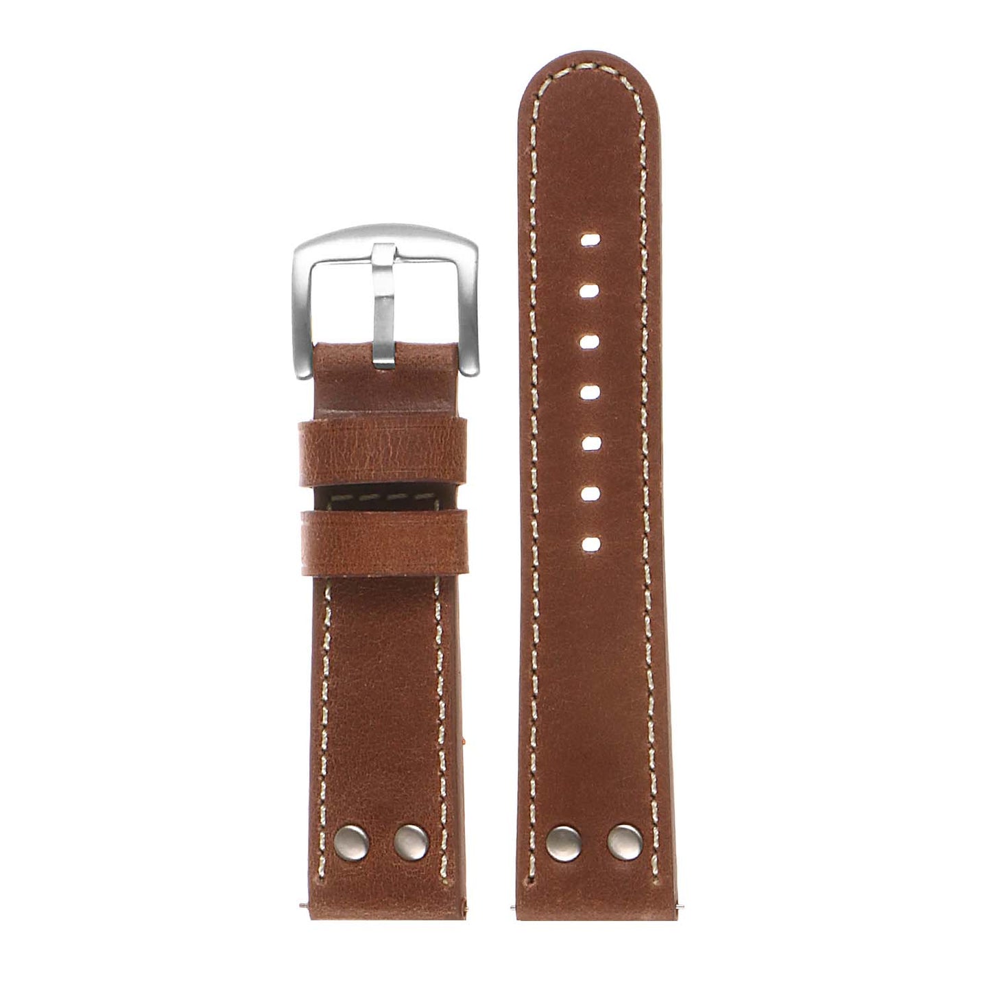 DASSARI Vintage Leather Pilot Strap w/ Rivets Samsung Galaxy Watch 3