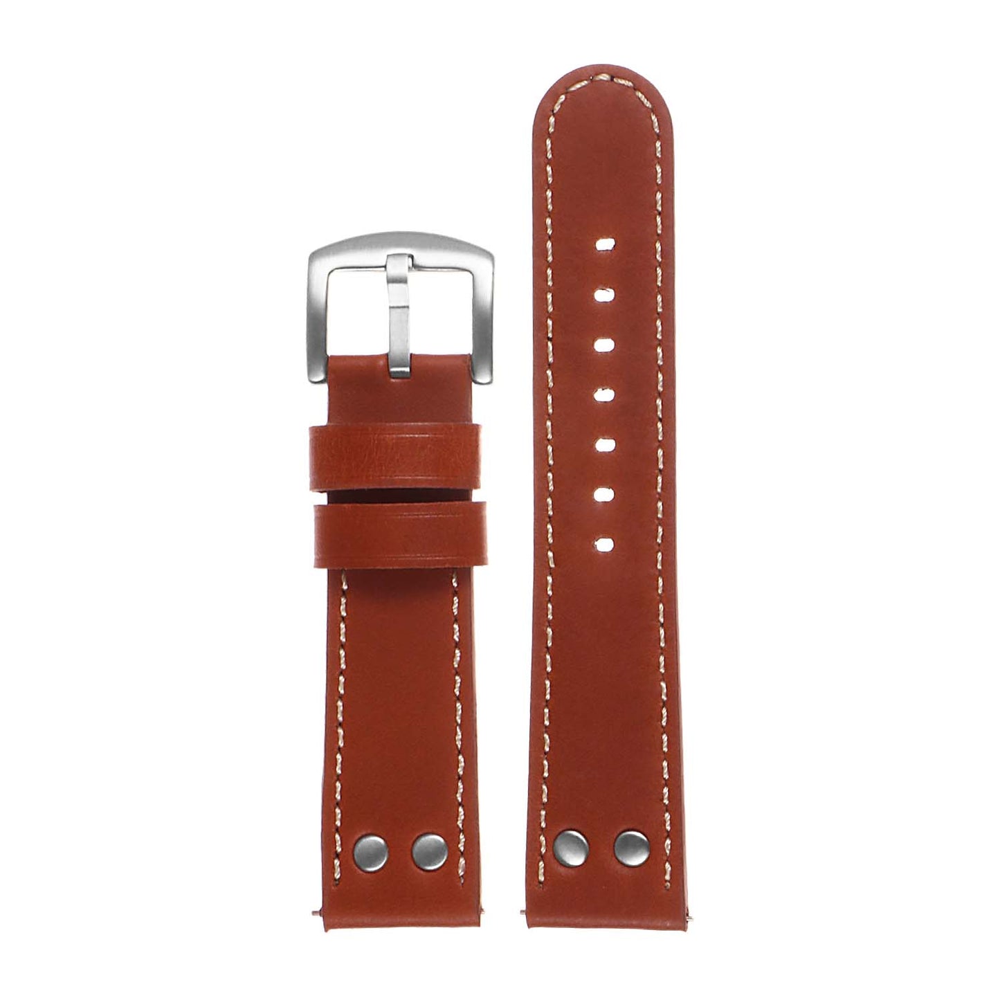 DASSARI Pilot Leather Watch Band w/ Rivets for Apple Watch