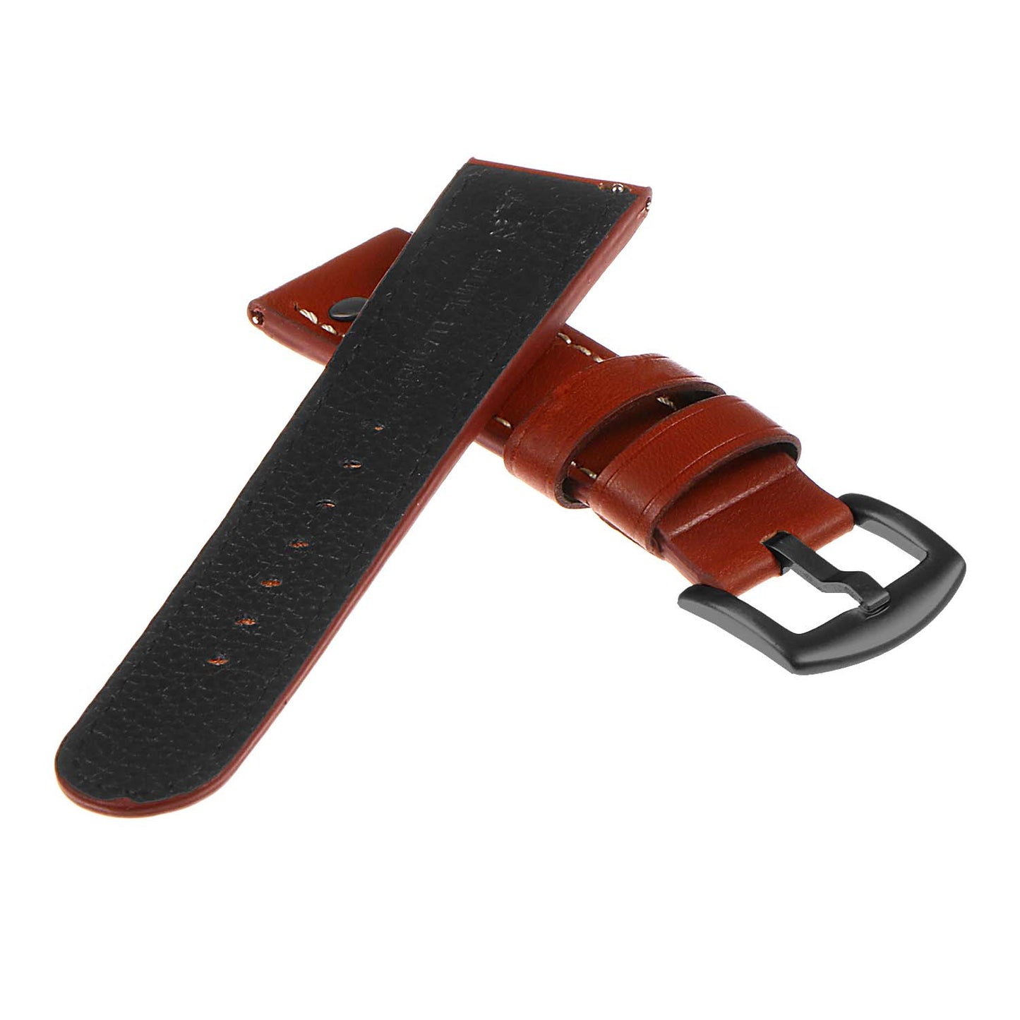 DASSARI Pilot Leather Watch Band w/ Matte Black Rivets
