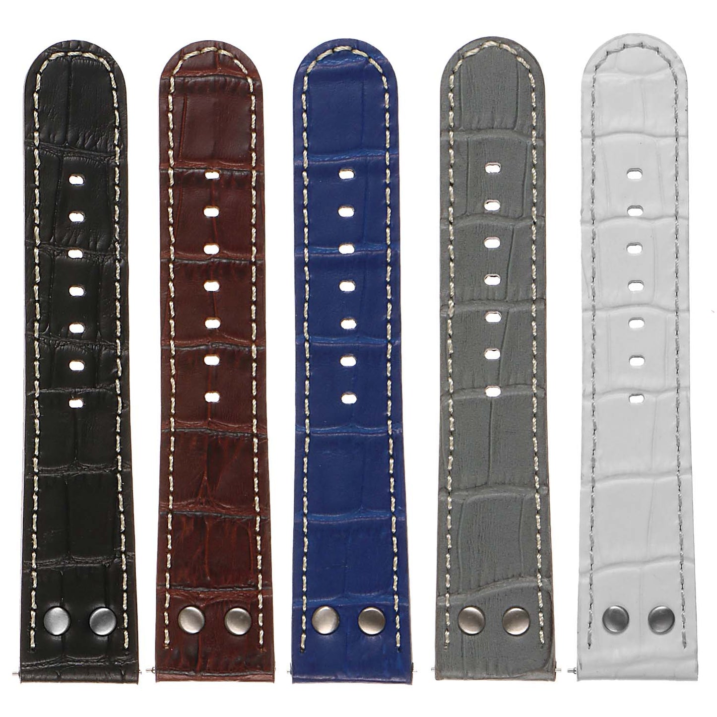 DASSARI Croc Embossed Leather Pilot Watch Band for Samsung Galaxy Watch Active