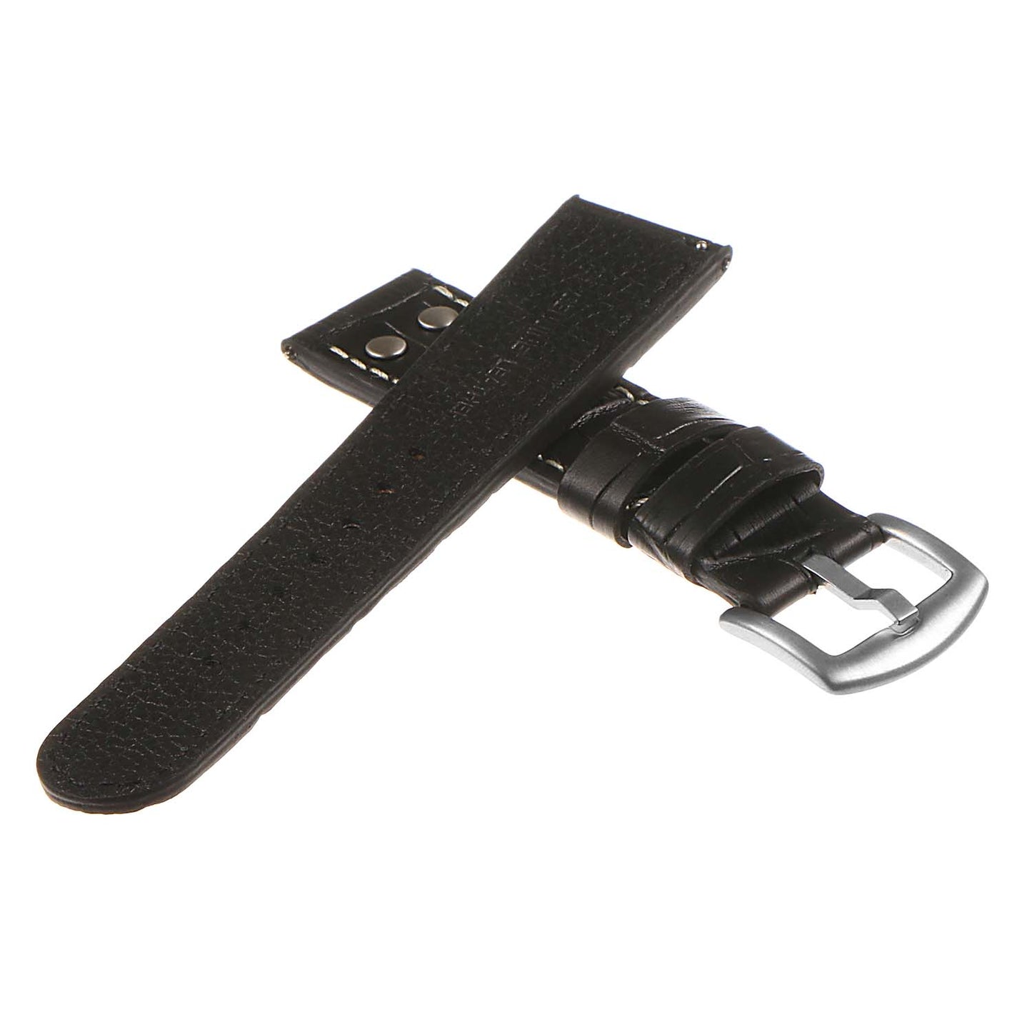 DASSARI Croc Embossed Italian Leather Strap with Black Buckle for Garmin Vivoactive 4