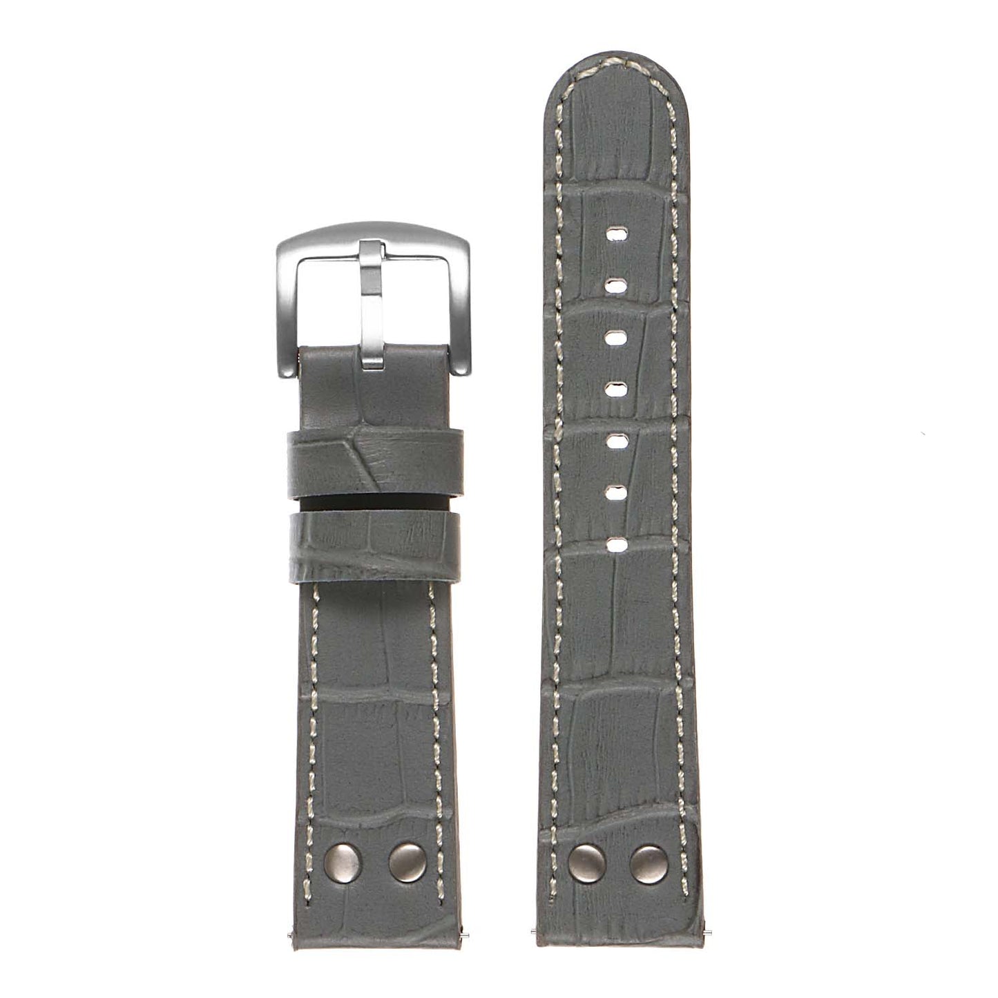 DASSARI Croc Embossed Leather Pilot Watch Band for Samsung Galaxy Watch