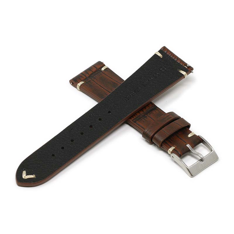 DASSARI Vintage Alligator Strap for Fitbit Charge 4 & Charge 3