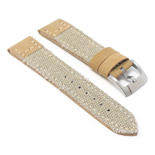 DASSARI Canvas & Leather Strap Beige 20mm
