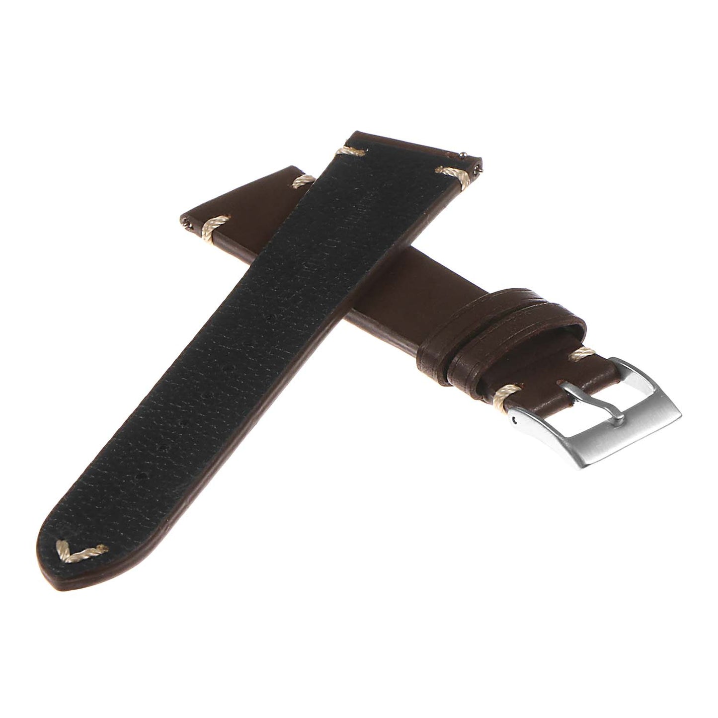 DASSARI Hand-Stitched Classic Leather Watch Band for Apple Watch