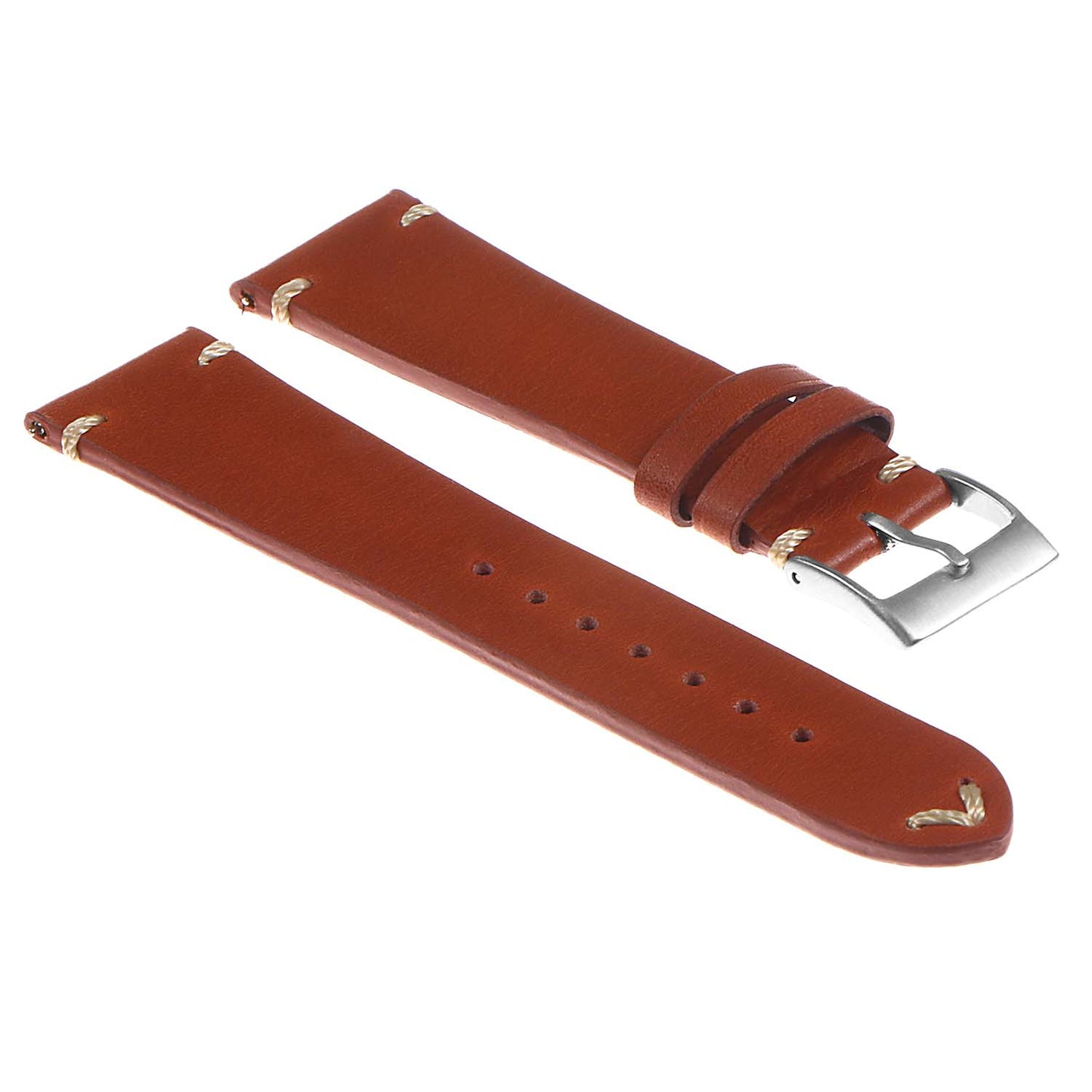 DASSARI Hand-Stitched Classic Leather Watch Band for Apple Watch