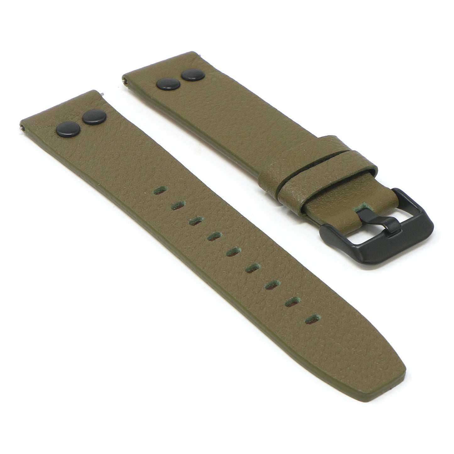 23mm Textured Leather Watch Band Strap w/ Rivets