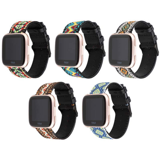 Embroidered Leather Strap for Apple Watch