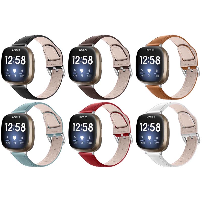 Buckle-and-Tuck Leather Strap for Fitbit Sense
