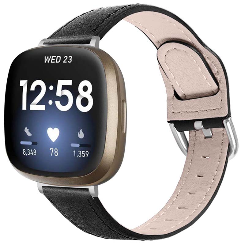 Buckle-and-Tuck Leather Strap for Fitbit Versa 3