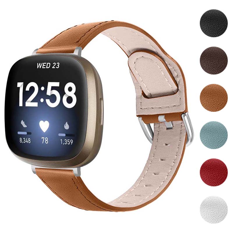 Buckle-and-Tuck Leather Strap for Fitbit Versa 3