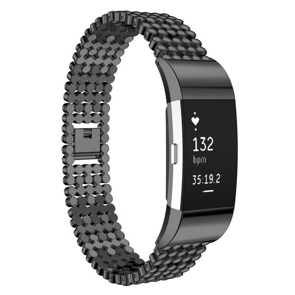 Beaded Stainless Steel Watch Band for Fitbit Charge 2