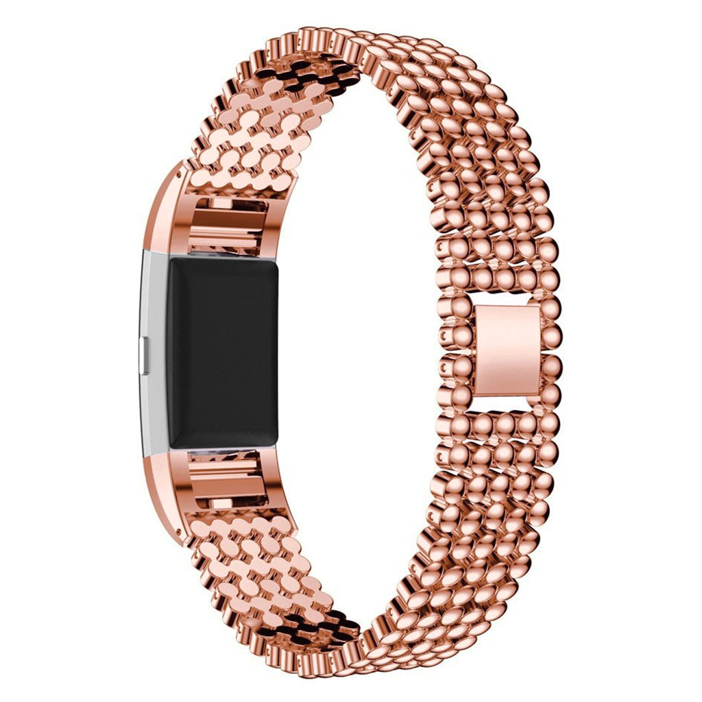 Beaded Stainless Steel Watch Band for Fitbit Charge 2