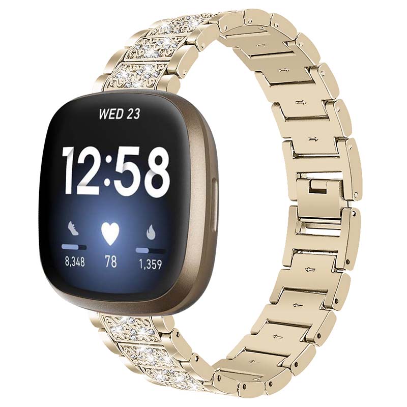 Stainless Steel Bracelet with Rhinestones for Fitbit Versa 3