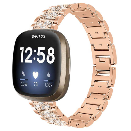 Stainless Steel Bracelet with Rhinestones for Fitbit Sense