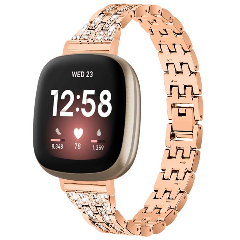 Chain Link Bracelet with Rhinestones for Fitbit Versa 3