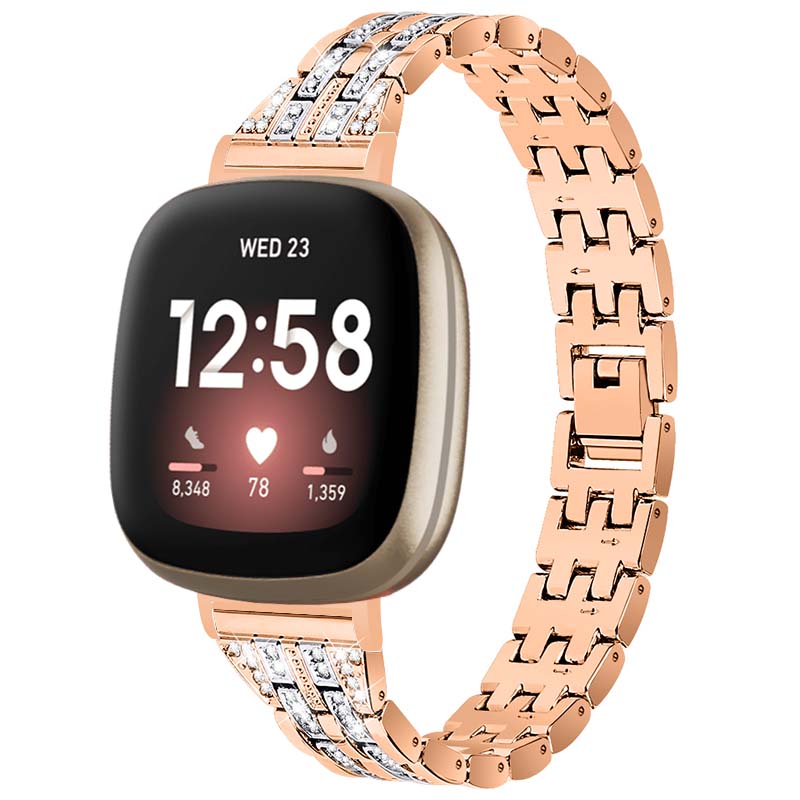 Chain Link Bracelet with Rhinestones for Fitbit Sense
