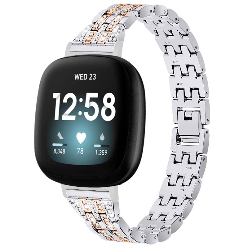 Chain Link Bracelet with Rhinestones for Fitbit Sense