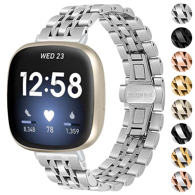 Stainless Steel Bracelet with Hidden Clasp for Fitbit Versa 3