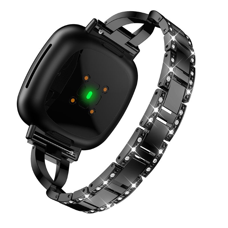 Rhinestone Bracelet w/ X Links for Fitbit Sense
