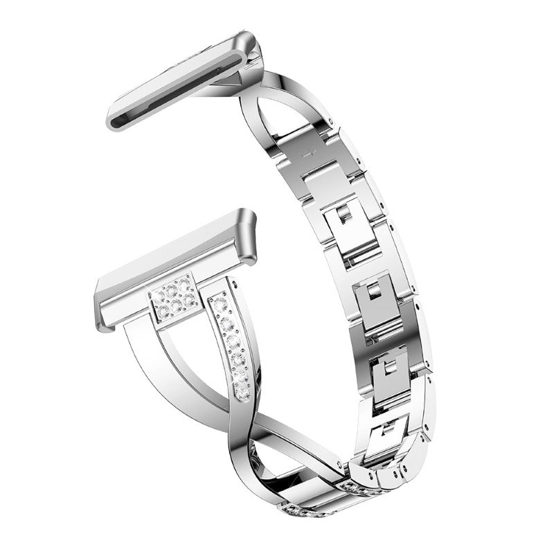 Rhinestone Bracelet w/ X Links for Fitbit Sense