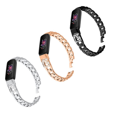 Chain Link Bracelet with Rhinestones for Fitbit Luxe