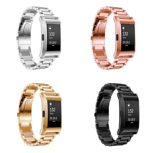 Stainless Steel Link Band with Frame for Fitbit Charge 2