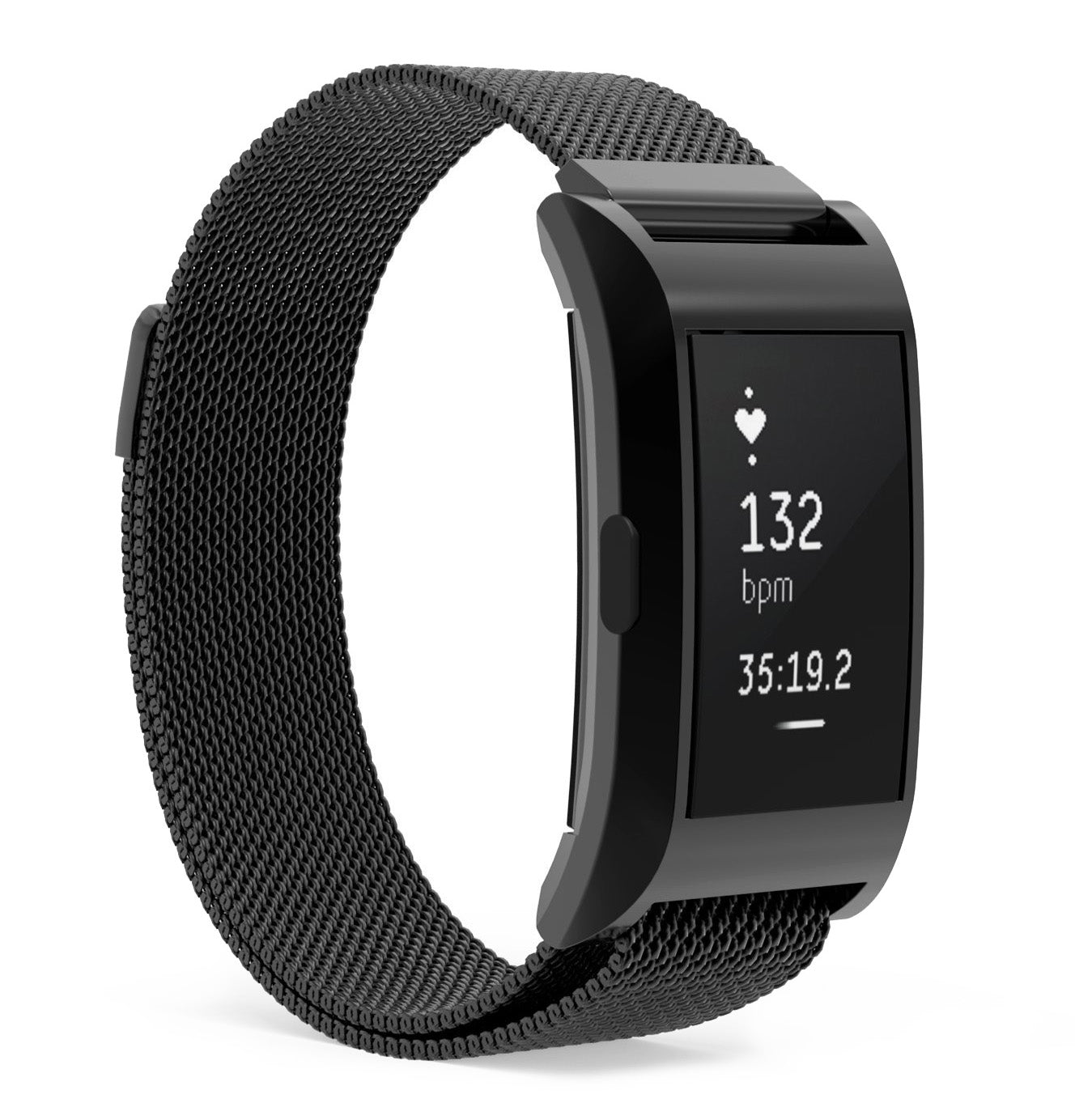 Milanese Mesh Strap with Protective Case for Fitbit Charge 2