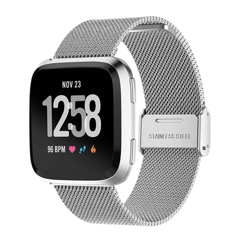 Milanese Mesh Band for Fitbit Versa Versa 2 Silver